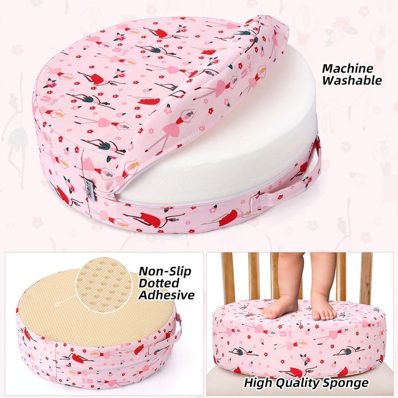 Zicac Portable Seat Cushion Washable with Non-Slip Bottom, Detachable Strong Support Cushion for Toddler Kids Baby Infant (Pink Girl) - Image 2